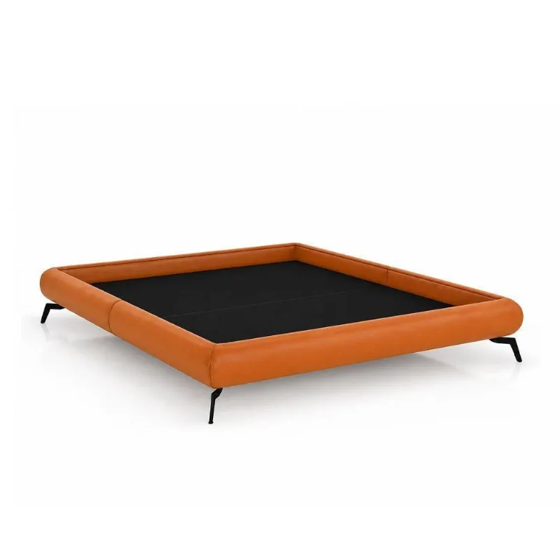 Cama Casal Japonesa Haru com Pés Alumínio Madeira Caramelo Sallar Home