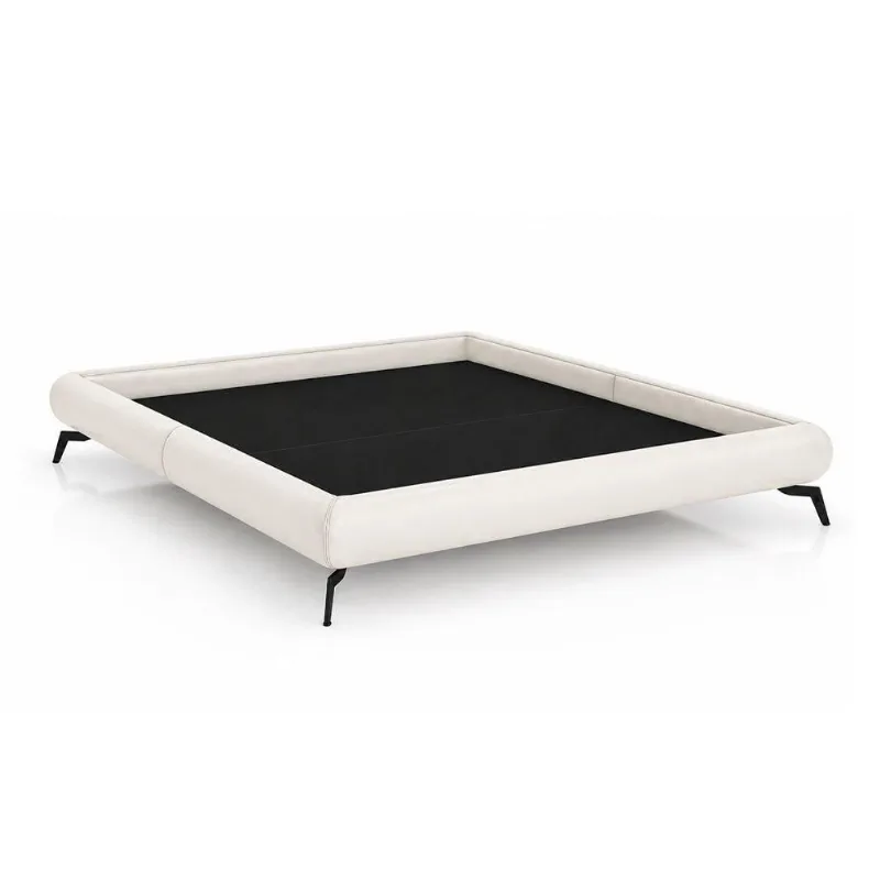 Cama King Japonesa Haru Pés Alumínio Madeira Reflorestamento Off White Sallar Home