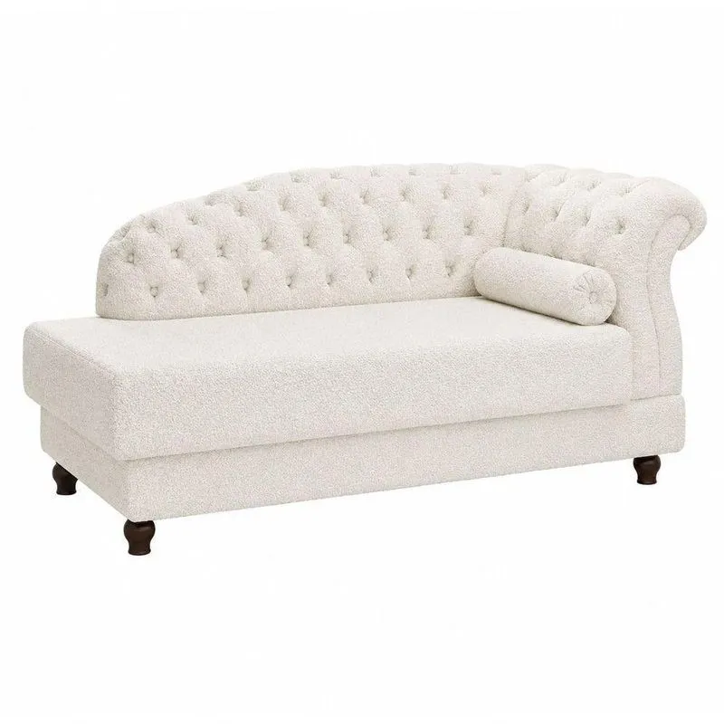Sofá Com Chaise Pomme 1 Lugar 160cm Off White Bouclé Sallar Home