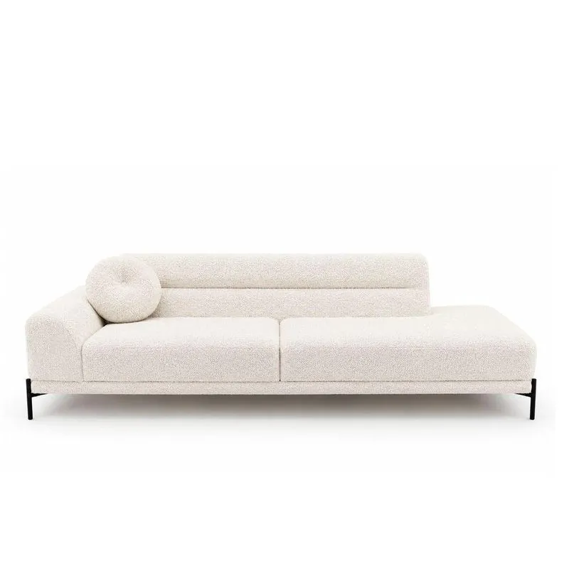 Sofá De Canto Arezzo 3 Lugares Fixo 230cm Off White Sallar Home