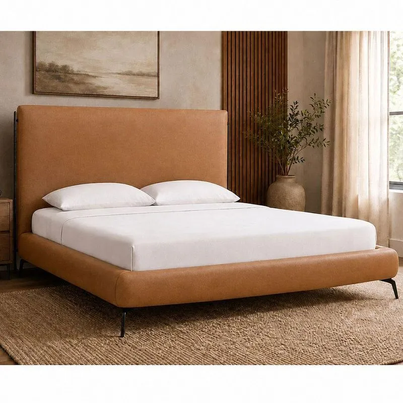 Cama Japonesa Queen Almeriaharu Com Cabeceira Courino Caramelo Sallar Home