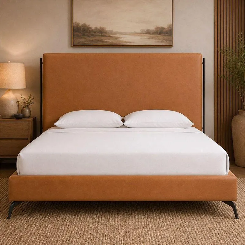Cama Japonesa Casal Almeria Corea Com Cabeceira Madeira Caramelo Sallar Home 148cm