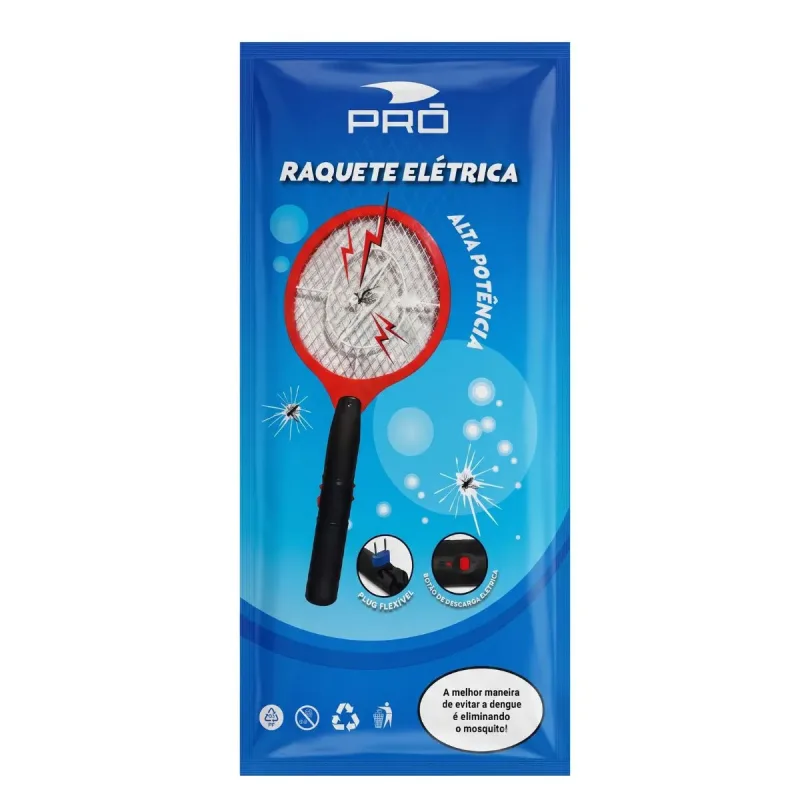 Raquete Eletrica Mata Mosquito pro Regarregavel