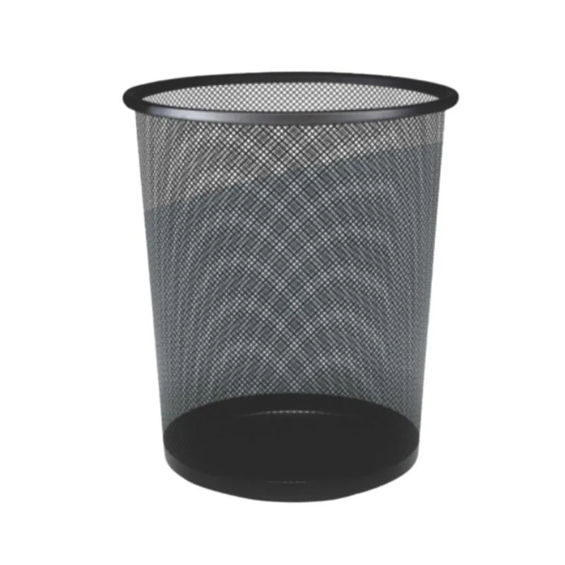 Lixeira Metal 12,5 Litros Telado Redondo Preto V-6104 Vighs - UN