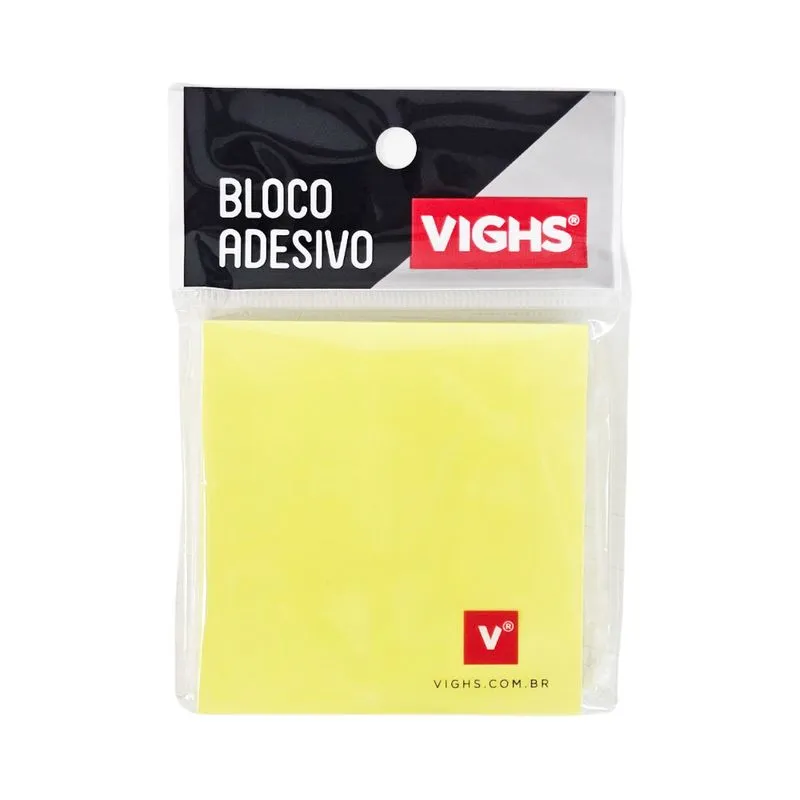 Bloco Adesivo 76x76 Amarelo Neon 100 Folhas 100 Vighs - UN
