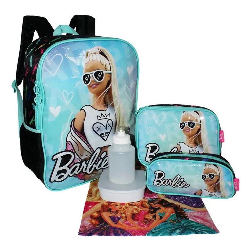 Kit Mochila Barbie Filme Meninas Infantil Rodinhas Escolar