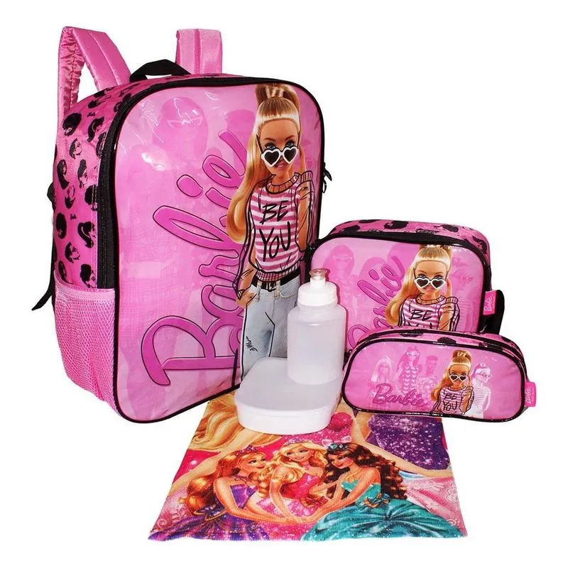 Kit Mochila Barbie Filme Meninas Infantil Rodinhas Escolar