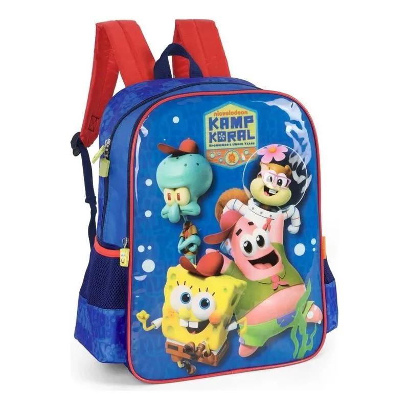 Mochila Bob Esponja Infantil Masculina Costas Escolar G