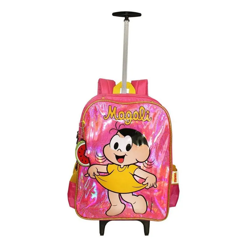 Mochila Monica Rodinhas Infantil Feminina Escolar Lançamento