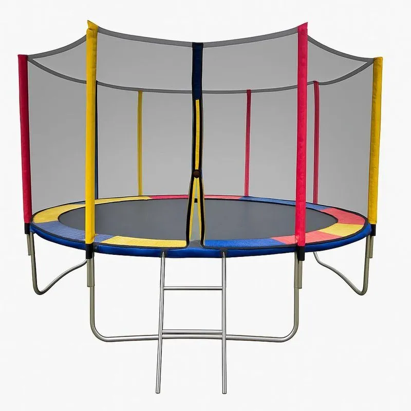 Cama Elástica Redonda 4,27m 320kg Com Rede Proteção E Escada