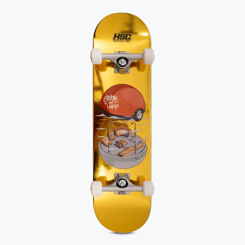 Skate Montado Hondar Iniciante Gameboy Foil Dourado