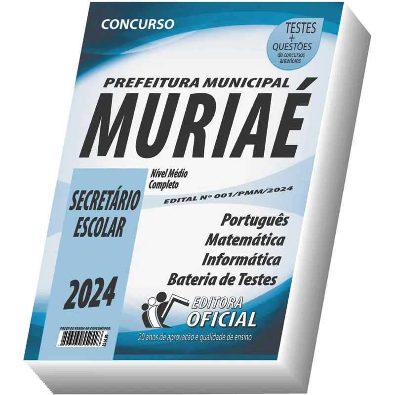 Apostila Prefeitura De Muriaé - Mg - Secretário Escolar
