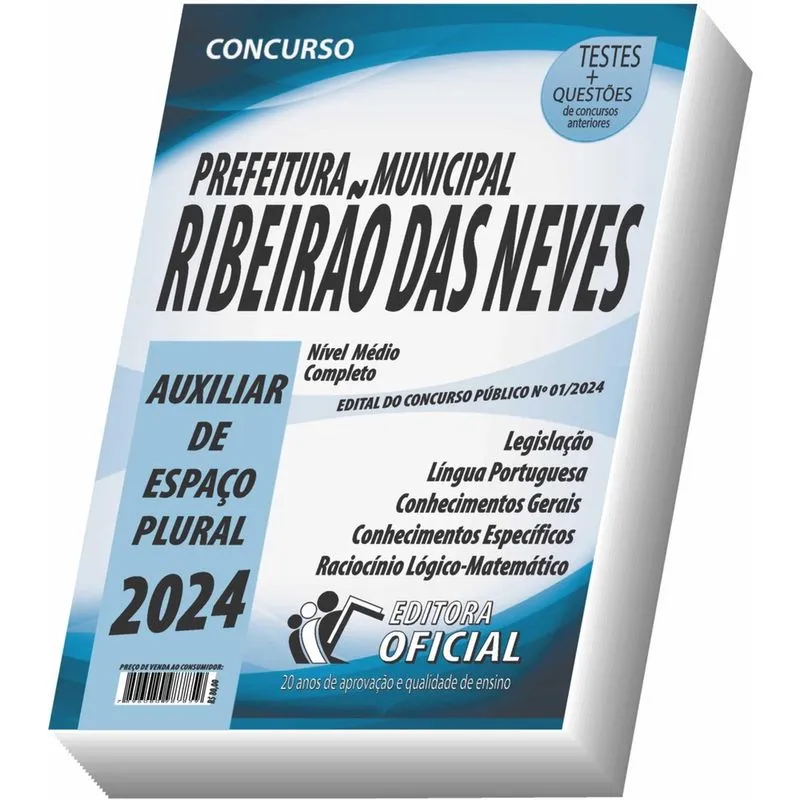 Apostila Ribeirão Das Neves - Mg - Auxiliar De Espaço Plural