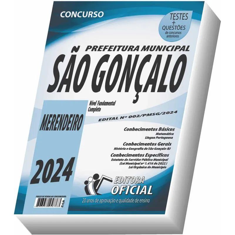 Apostila Prefeitura De São Gonçalo - Rj - Merendeiro