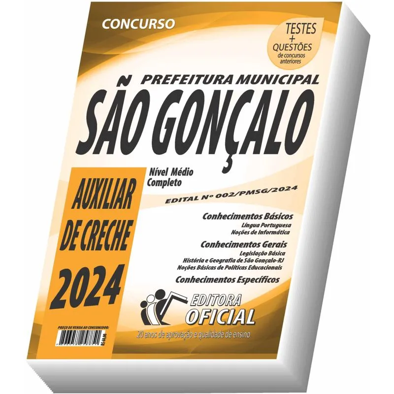 Apostila Prefeitura De São Gonçalo - Rj - Auxiliar De Creche