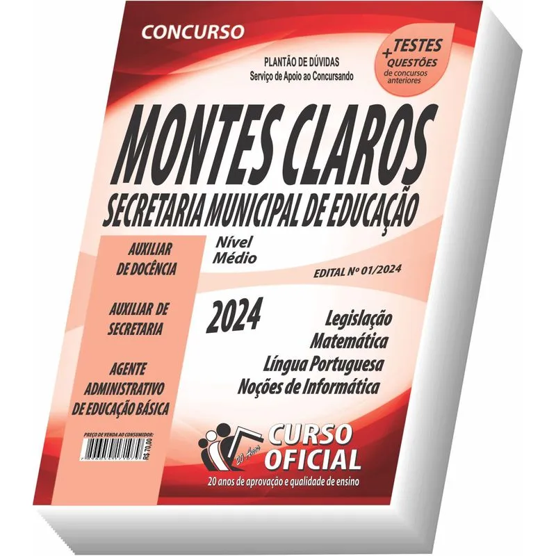 Apostila Montes Claros - Mg - Nível Médio - Educação