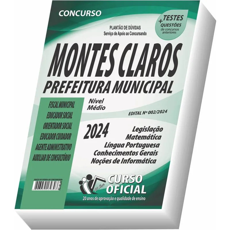 Apostila Montes Claros - Mg - Nível Médio - Administrativo