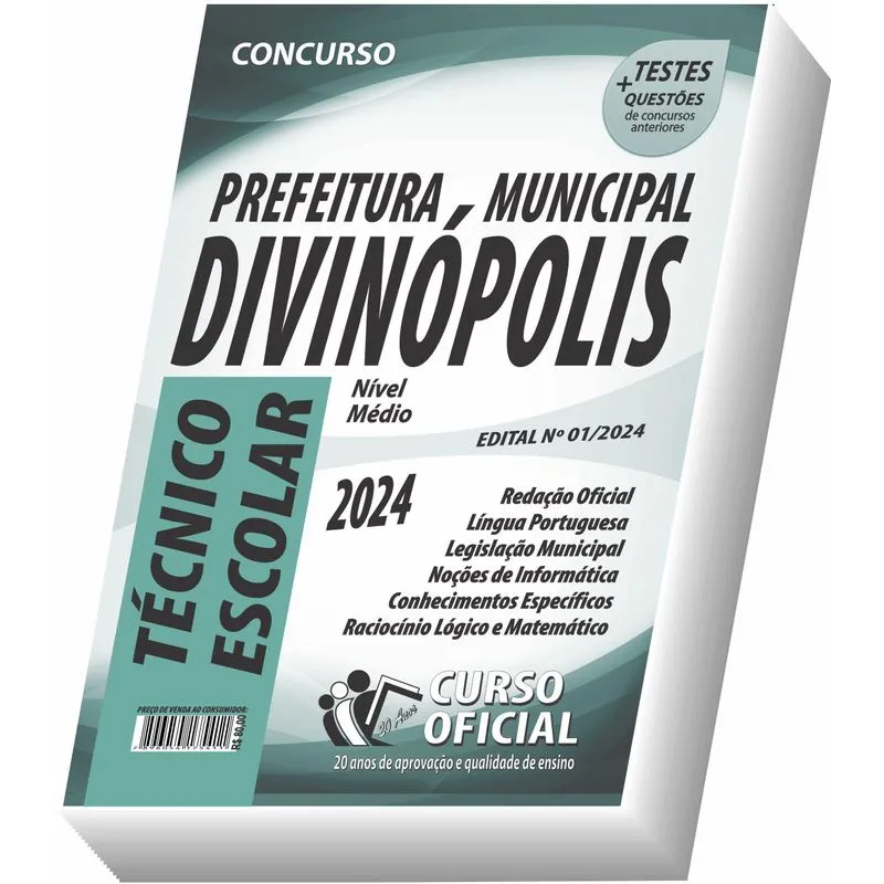 Apostila Prefeitura De Divinópolis - Mg - Técnico Escolar