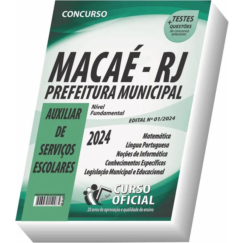 Apostila Macaé - Rj - Auxiliar De Serviços Escolares