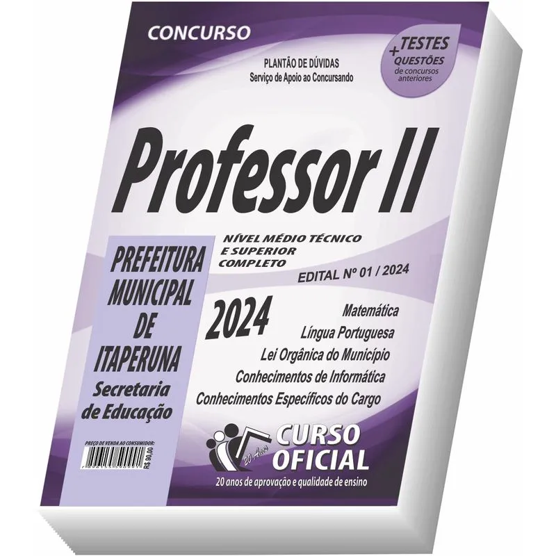Apostila Prefeitura De Itaperuna - Rj - Professor Ii