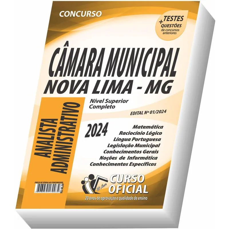 Apostila Câmara De Nova Lima - Mg - Analista Administrativo