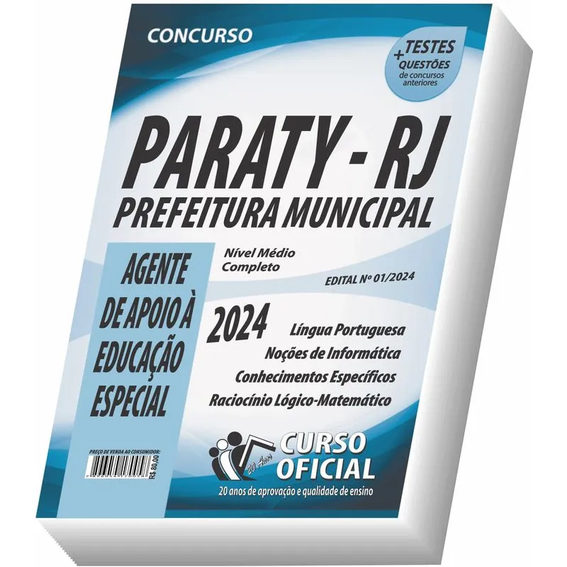 Apostila Paraty - Rj - Agente De Apoio À Educação Especial