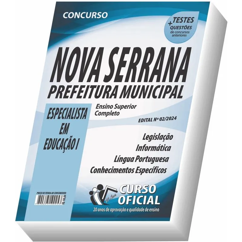 Apostila Nova Serrana - Mg - Especialista Em Educação I