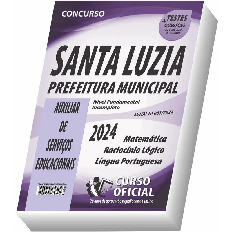 Apostila Santa Luzia Mg - Auxiliar De Serviços Educacionais
