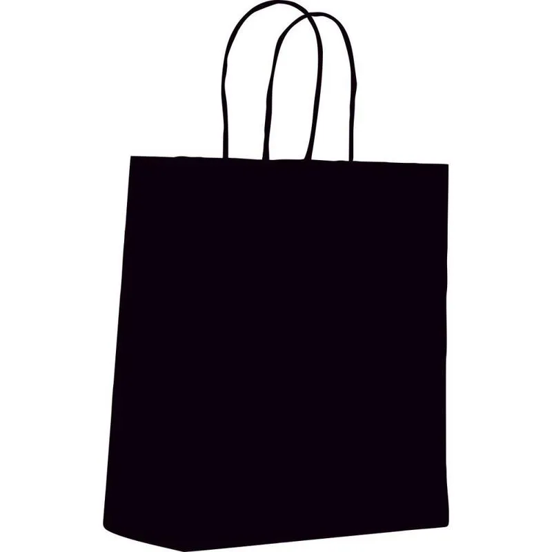 Sacola para Presente Lisa Preta M 22,5X31,5X10CM PCT.C/10