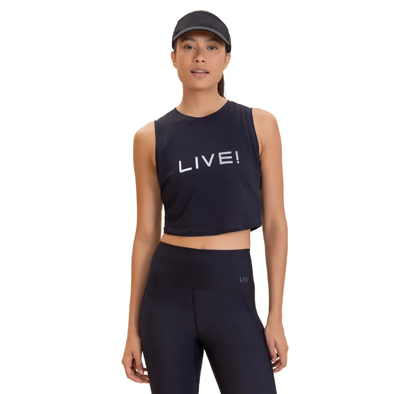 Regata Cropped Feminina Live Reflex Black Merged Preto - M