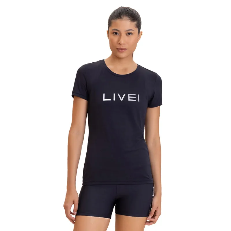 Camiseta Feminina Live Icon Reflex Comfort Black Merged Preto - GG