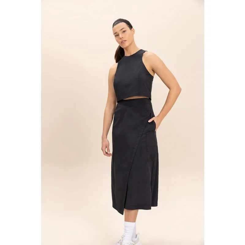Regata Live Cropped Knot Nylon Net Feminino Noir Black P