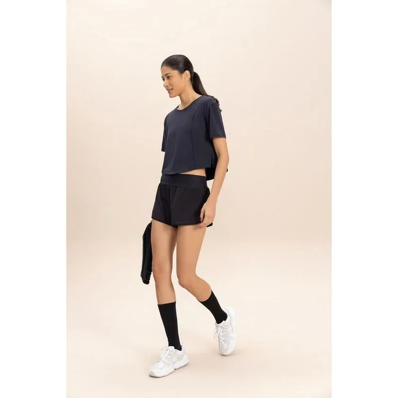 Camiseta Live Cropped Mullet Broad Feminino Noir Black