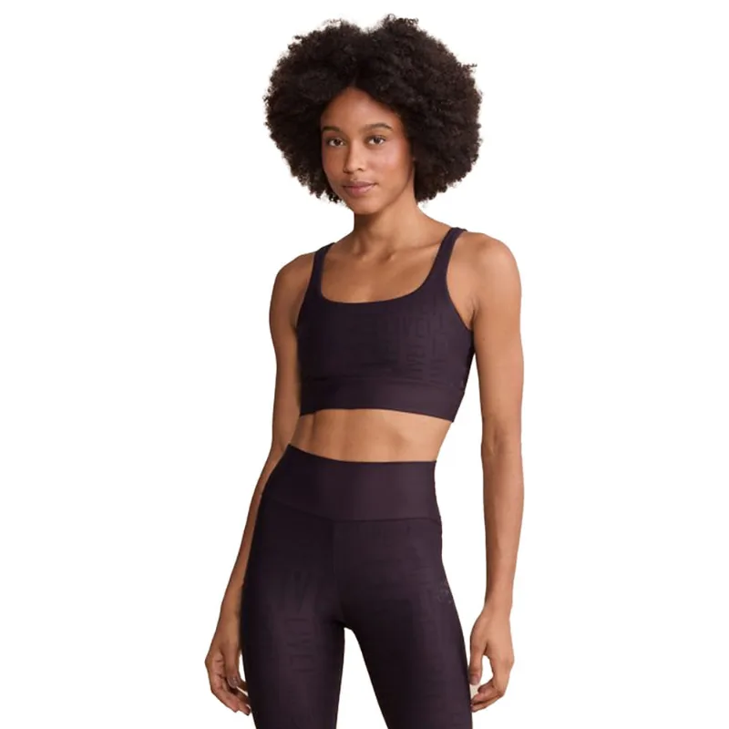 Top Esportivo Feminino Refletivo Live Secret Roxo Escuro - P