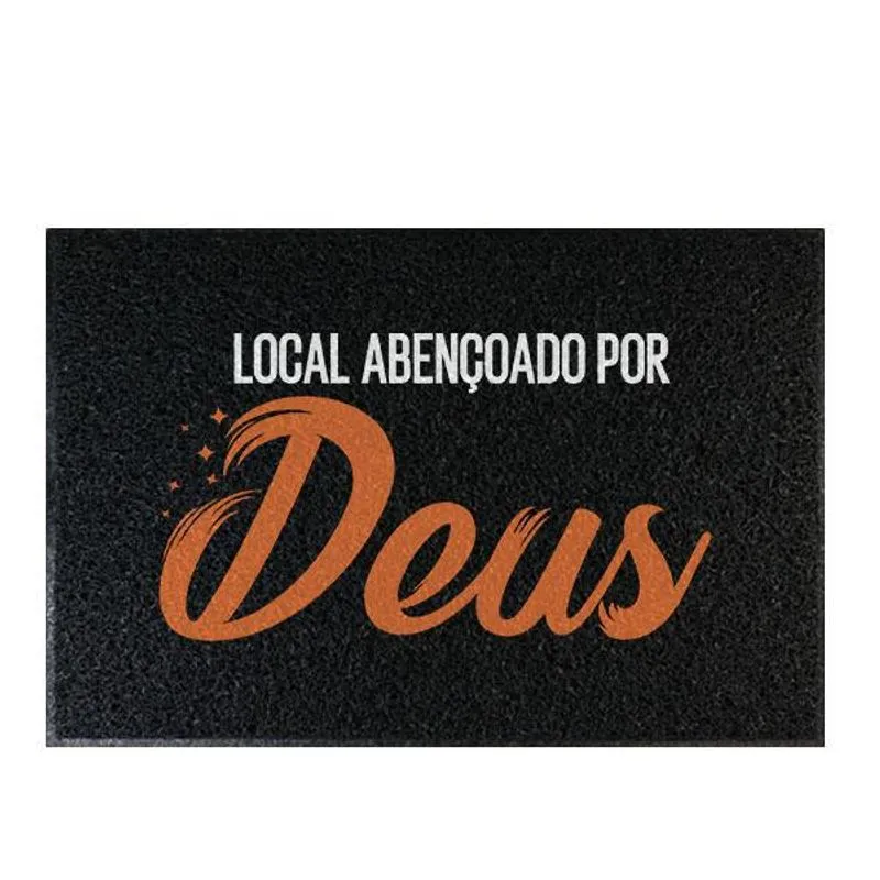Tapete Capacho Gospel 60x40cm Local Abençoado Por Deus