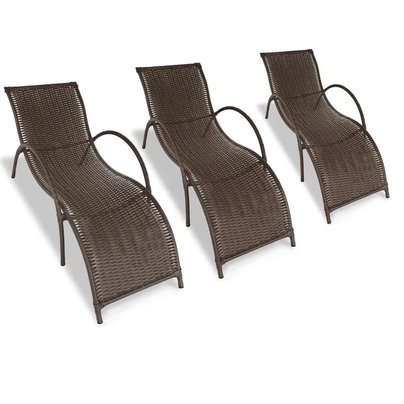 Kit 3 Espreguiçadeiras/Cadeira para Piscina Copacabana