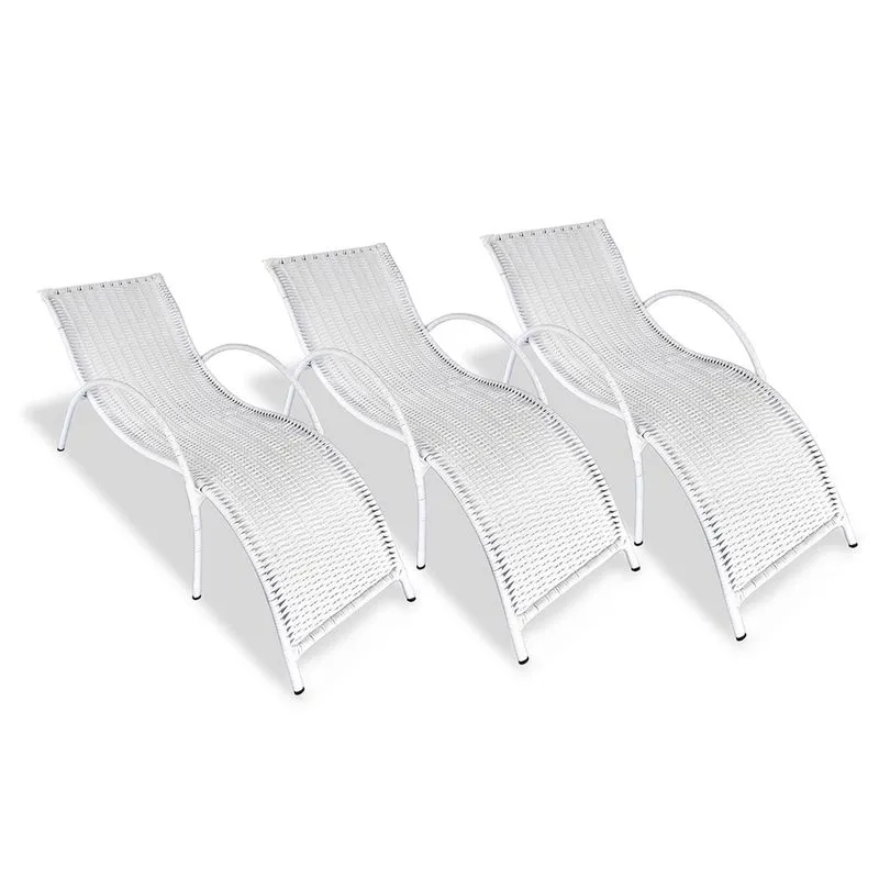 Kit 3 Espreguiçadeiras/Cadeira para Piscina Copacabana