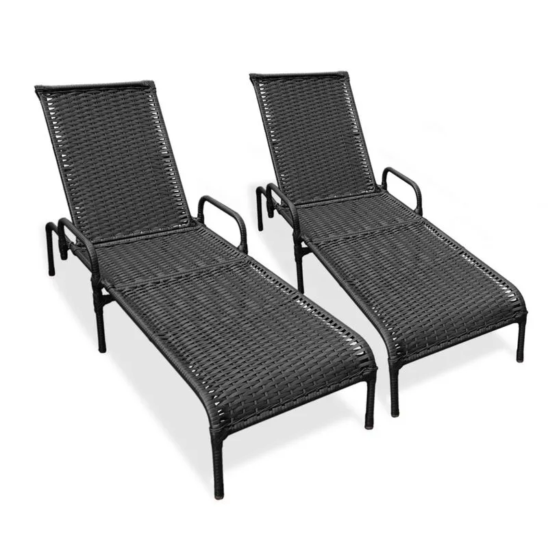 2 Cadeiras Reclináveis FIbra Sintética Catar Jardim/Piscina
