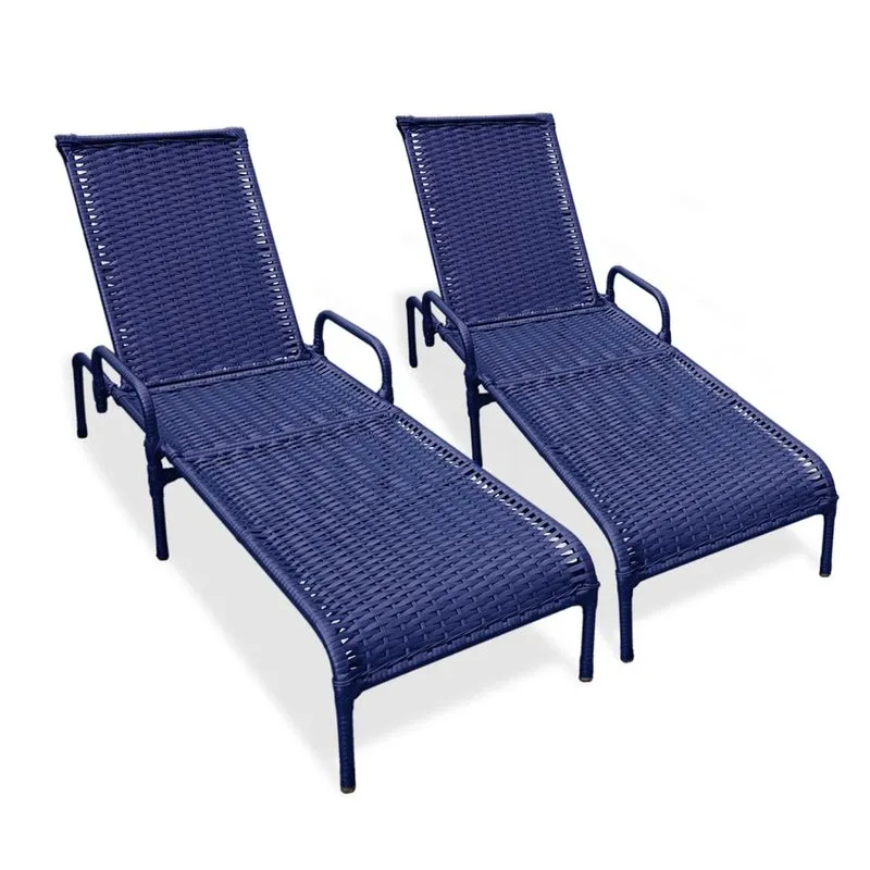 2 Espreguiçadeiras Reclináveis Catar Jardim/Piscina