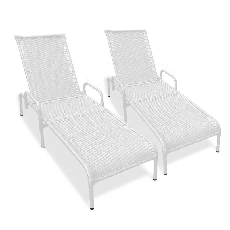 2 Espreguiçadeiras Reclináveis Catar Jardim/Piscina