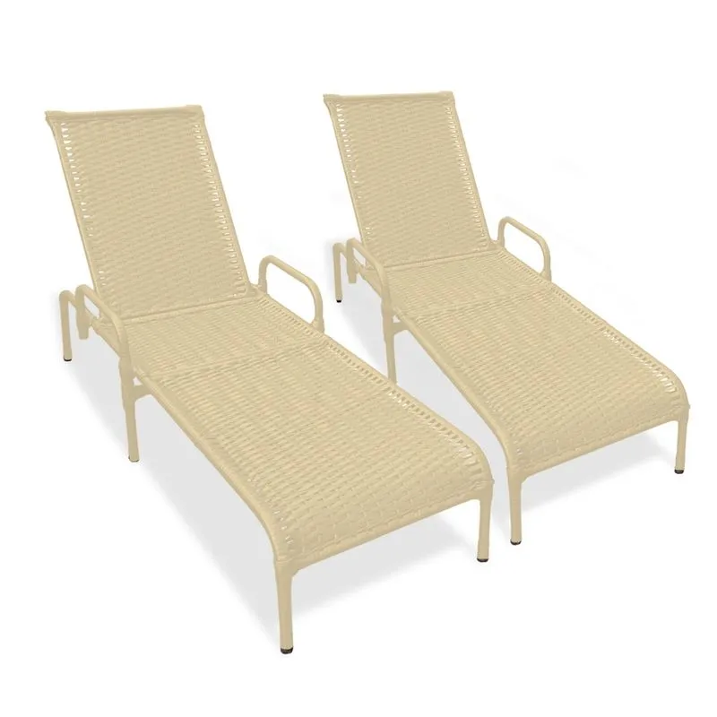 2 Espreguiçadeiras Reclináveis Catar Jardim/Piscina