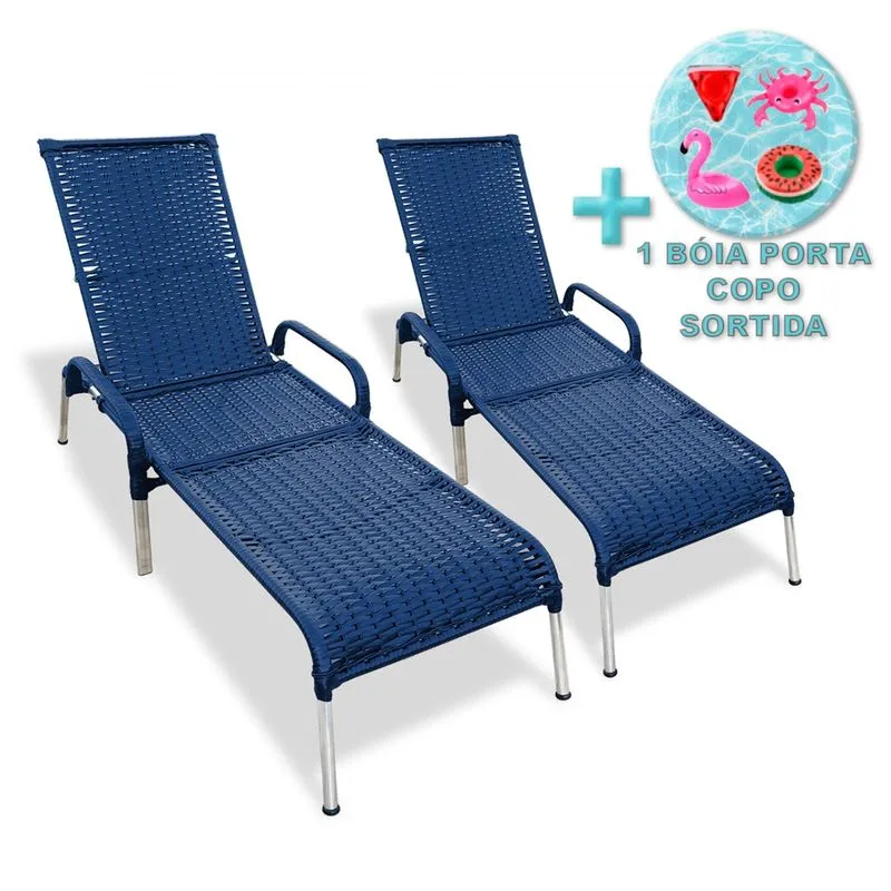 Kit 2 Cadeiras em Alumínio Madrid Reclináveis + Brinde
