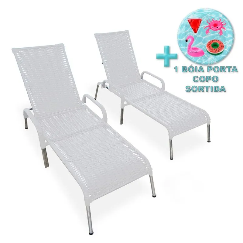 Kit 2 Cadeiras em Alumínio Madrid Reclináveis + Brinde