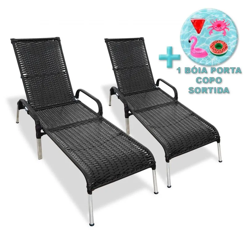 Kit 2 Cadeiras em Alumínio Madrid Reclináveis + Brinde
