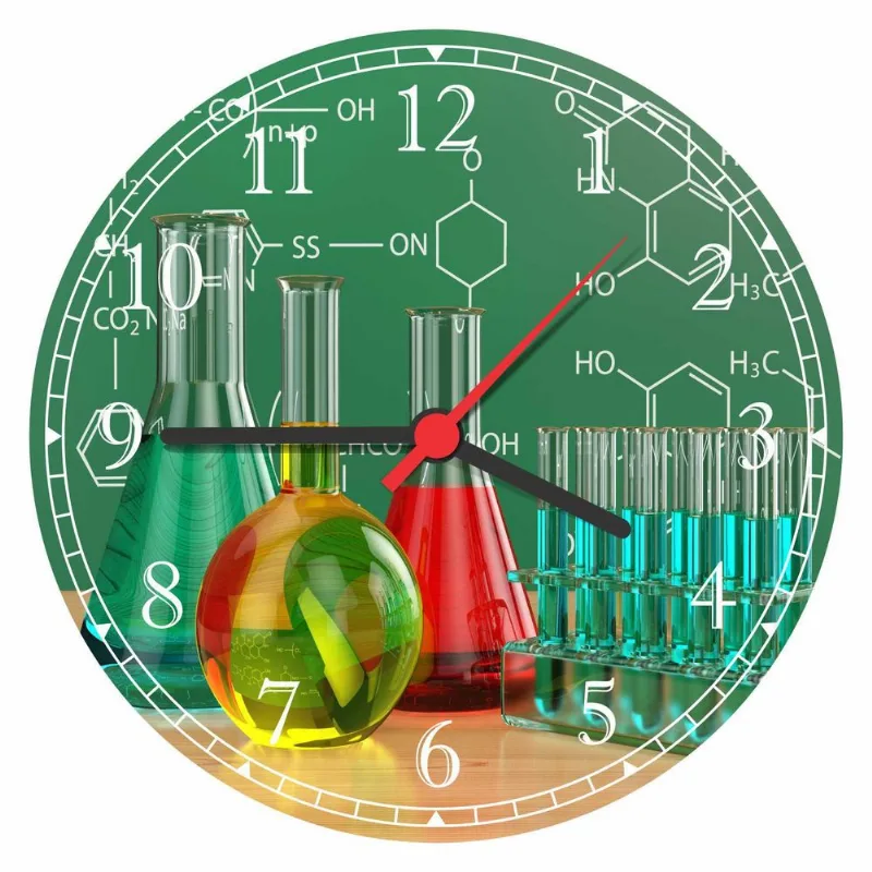 Relógio De Parede Química Laboratórios Biologia Com 40 Cm R2