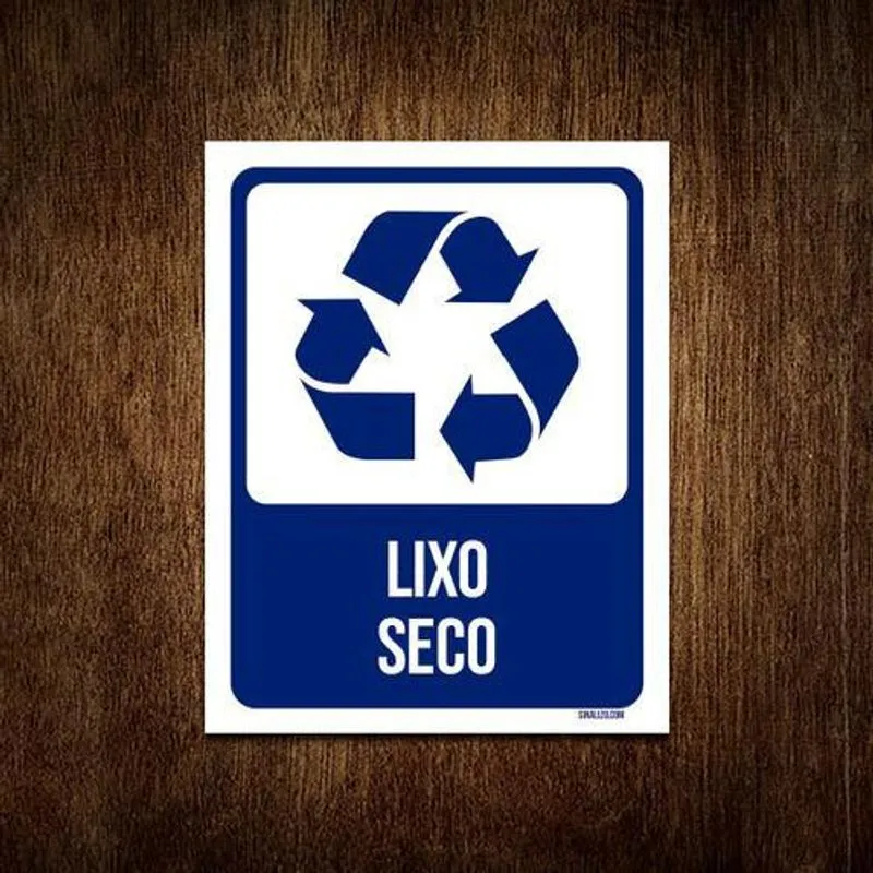 Placa Sinalização - Lixo Seco 27x35