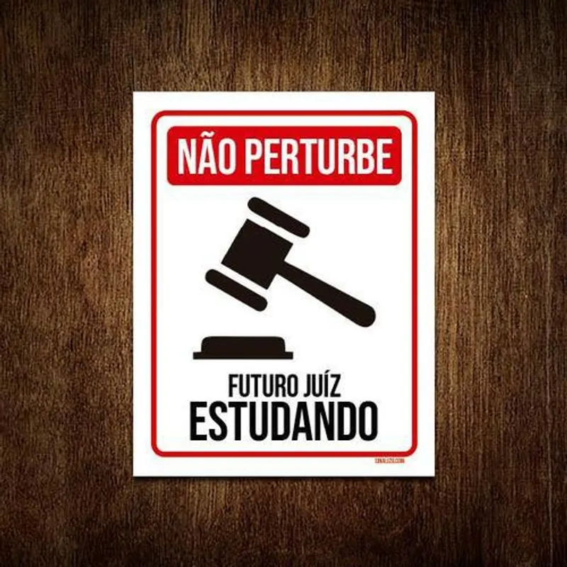 Placa Não Perturbe - Futuro Juíz Estudando 36x46