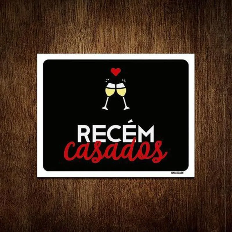 Placa Decorativa - Recém Casados 36x46