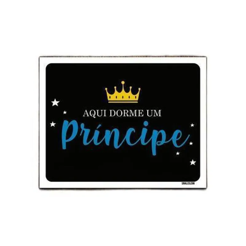 Kit 3 Placas Decorativa - Aqui Dorme Um Príncipe