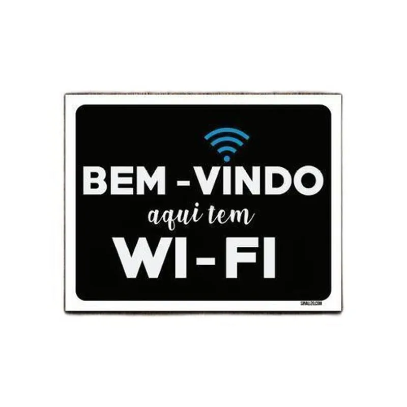 Kit 5 Placas Decorativa - Bem Vindo Aqui Tem Wi-fi